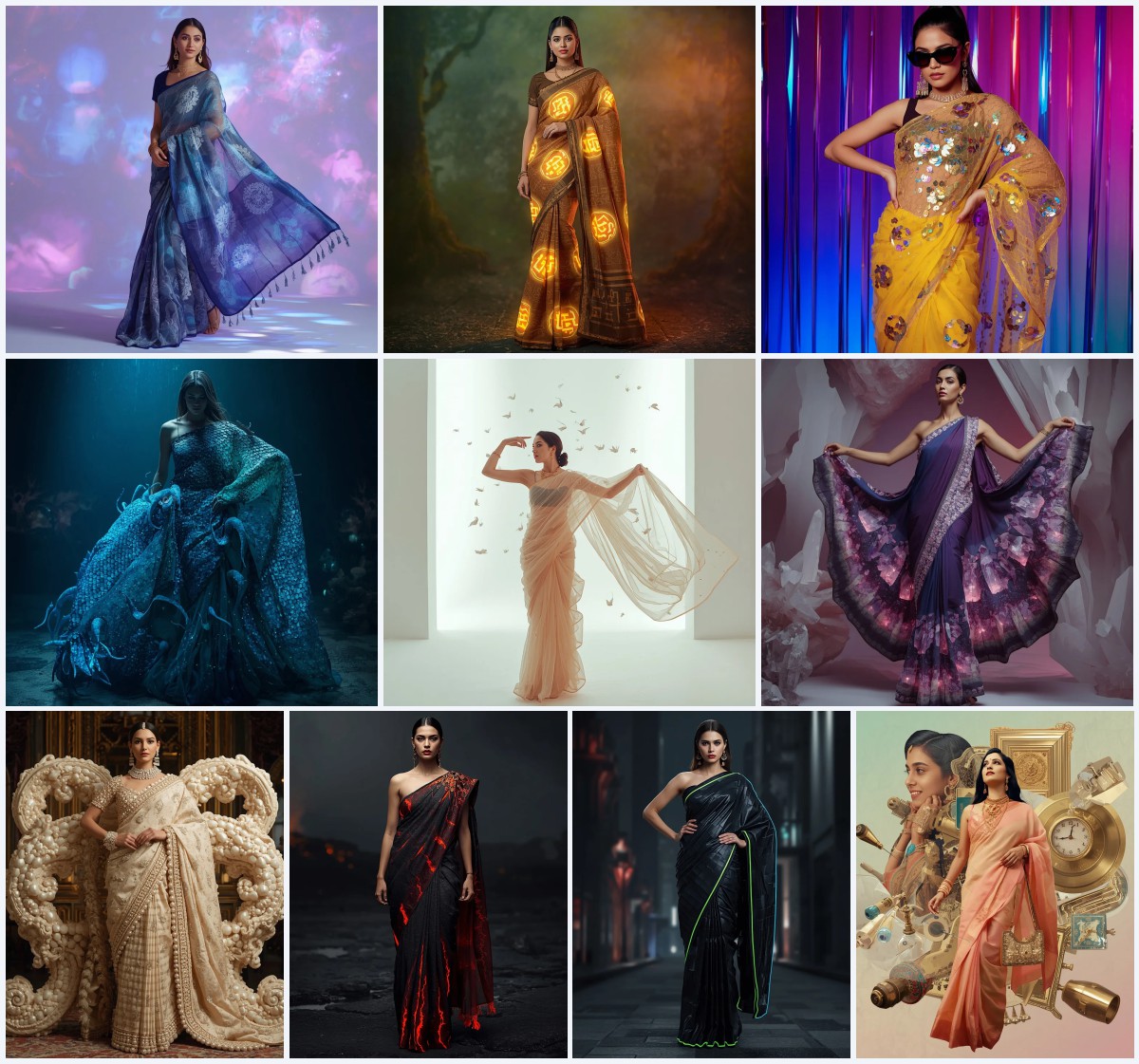 Best 10 Joyful Saree AI Prompts for Radiant Portrait Photography | new ai prompt girl instagram