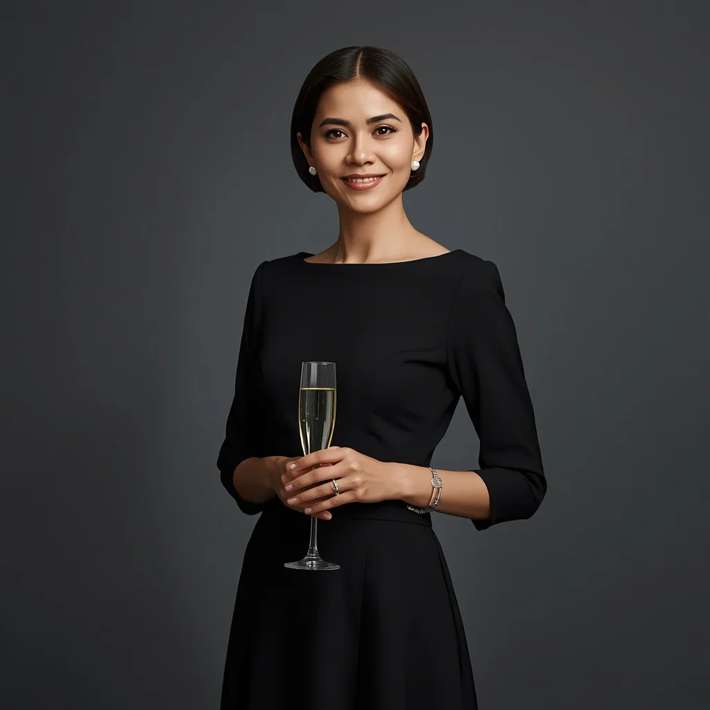 Classic Elegance in a Timeless Little Black Dress for a Party — AI image prompt