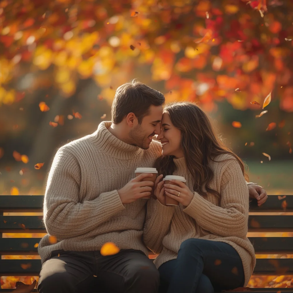 Cozy Couple Enjoying a Quiet Autumn Day Together — AI image prompt